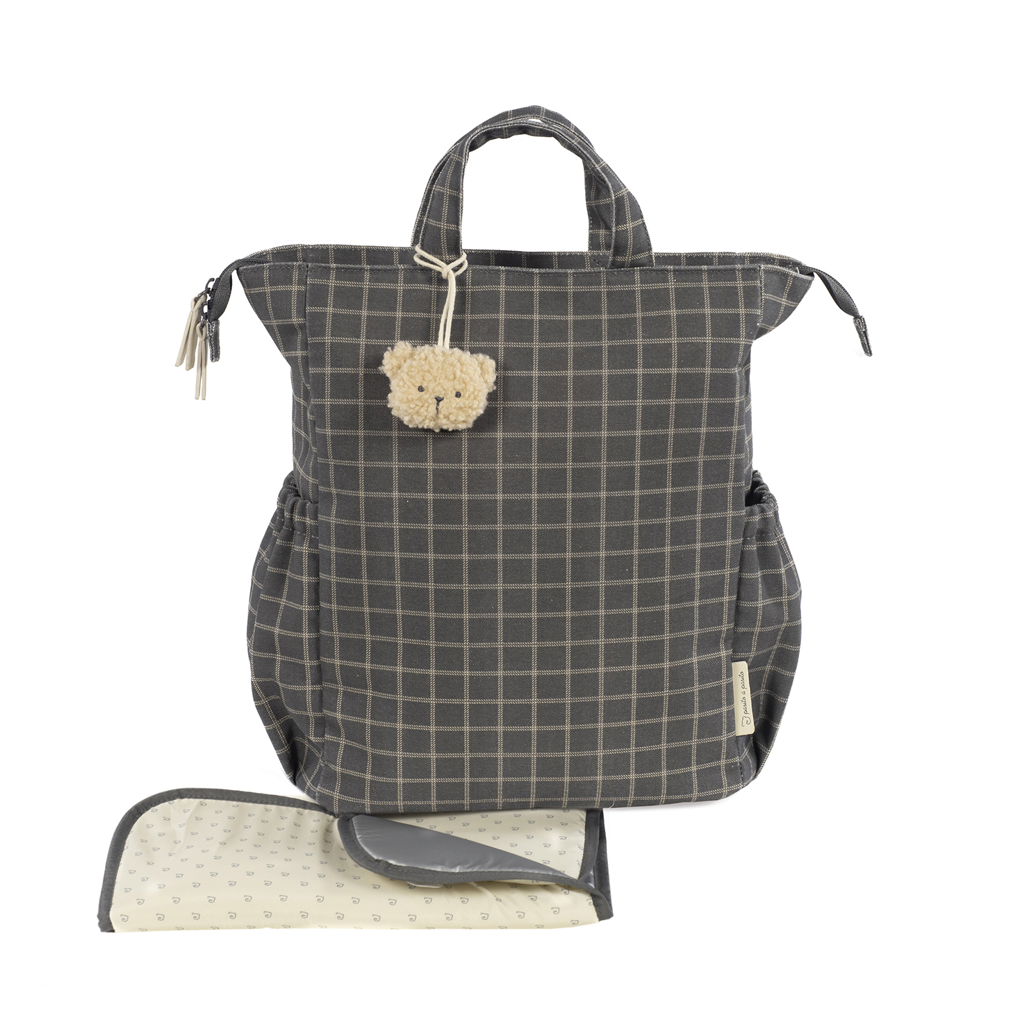 Sac à dos à langer Tartan GRIS Pasito a Pasito