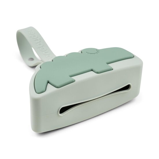 Done by Deer Boîte à sucette en silicone Croco Vert  Done by Deer Boîte à sucette en silicone Croco Vert