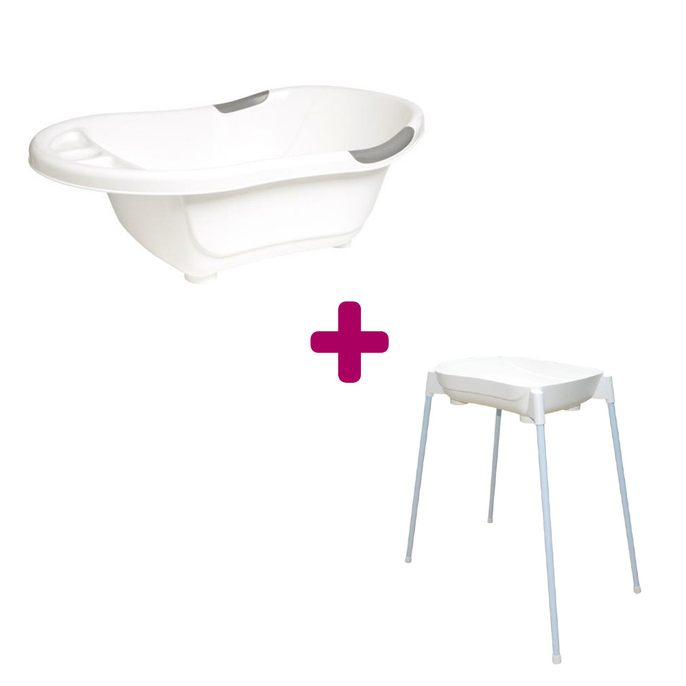 Pack Baignoire blanche + grand support de baignoire avec tuyau dBb Remond