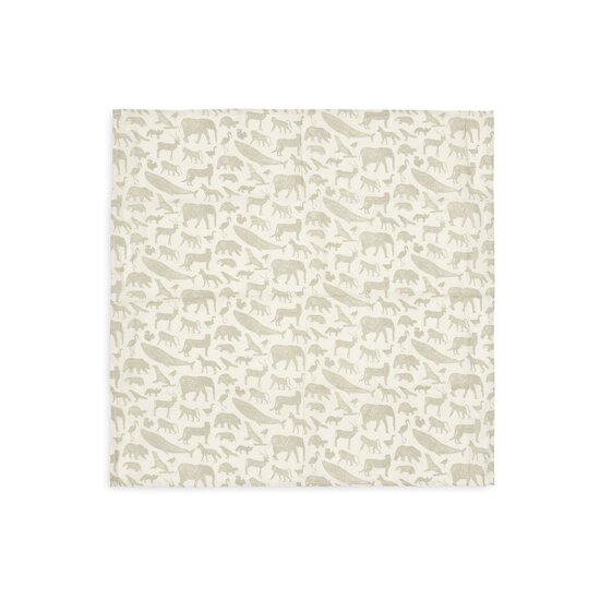 Jollein Lot de 3 langes gaze de coton small animals Olive Green 70x70 cm Jollein Lot de 3 langes gaze de coton small animals Olive Green 70x70 cm