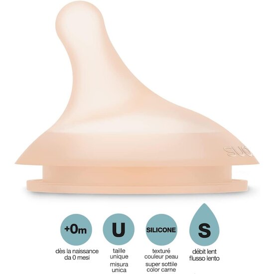 Suavinex 2 Tétines pour biberon anti-colique Zero.Zero Blanc   Suavinex 2 Tétines pour biberon anti-colique Zero.Zero Blanc