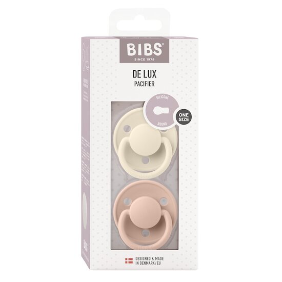 BIBS Tétines De Lux 2 Pack Silicone Ivory/Blush 