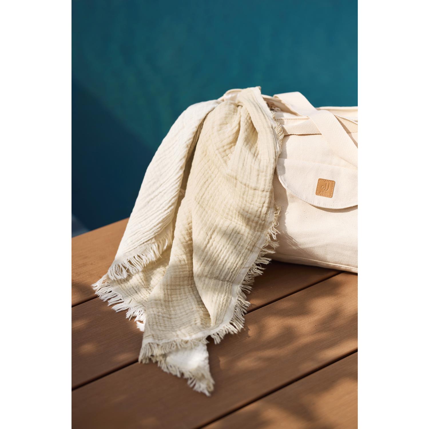 Jollein - Couverture Berceau Fringe Gots VERT Jollein