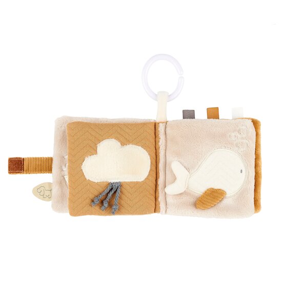 Nattou Charlie livre d'éveil en velours Caramel  Nattou Charlie livre d'éveil en velours Caramel