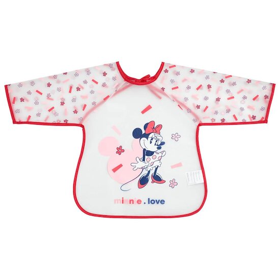 Disney Baby Bavoir tablier 2eme age avec manches Minnie Confettis 12 mois