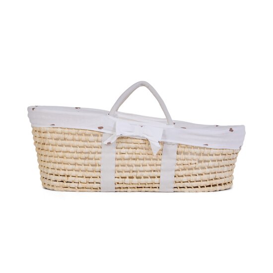 Childhome Panier Moise Soft Cornhusk Natural Hearts  Childhome Panier Moise Soft Cornhusk Natural Hearts