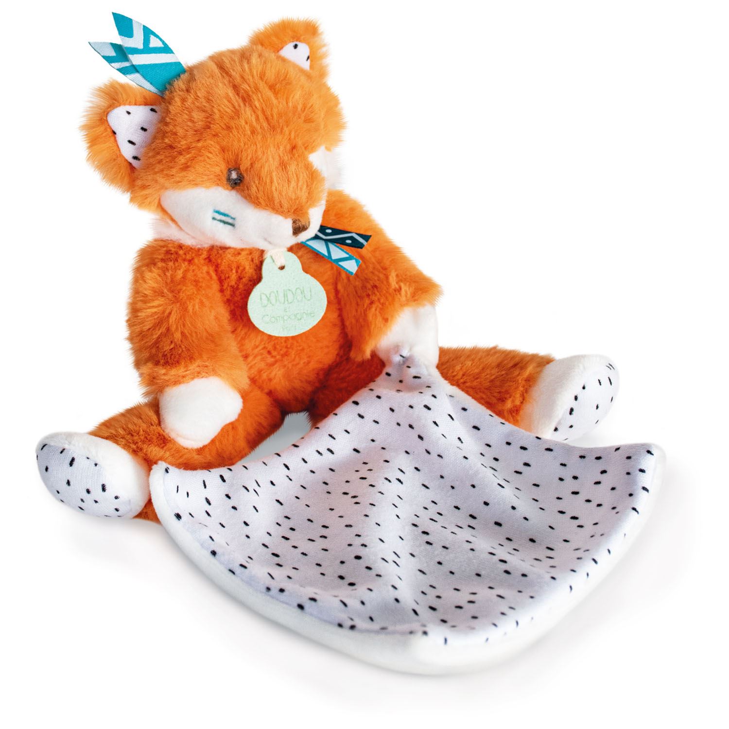 TIWIPI Renard avec mouchoir ORANGE Doudou & Compagnie