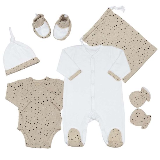 Coffret naissance/ensemble bébé effet tricoté - Assalamshop