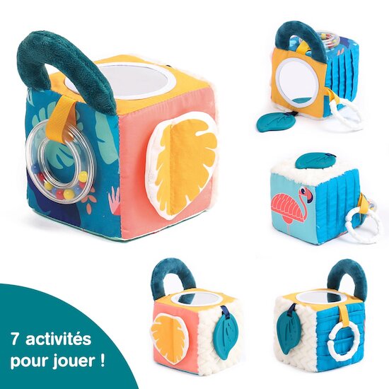 Ludi Cube en tissu Feuille Multicolore 3 mois Ludi Cube en tissu Feuille Multicolore 3 mois