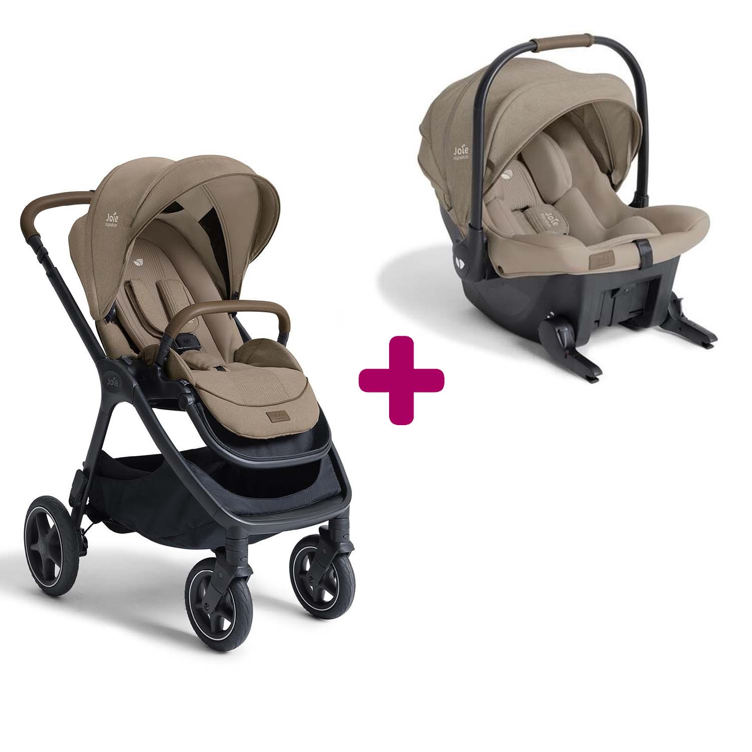 Pack poussette duo Finiti Sandstone + coque Sprint Sandstone Joie
