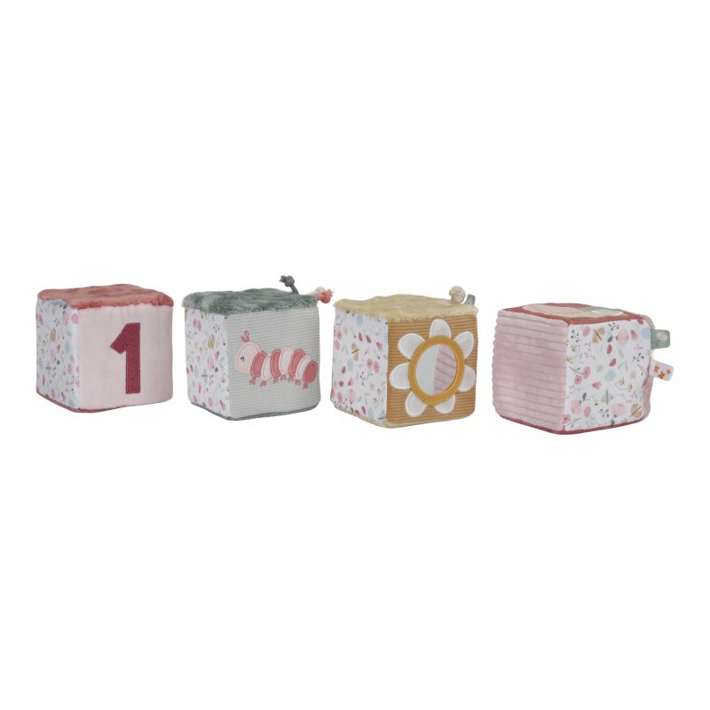 4 cubes doux MULTICOLORE Little Dutch