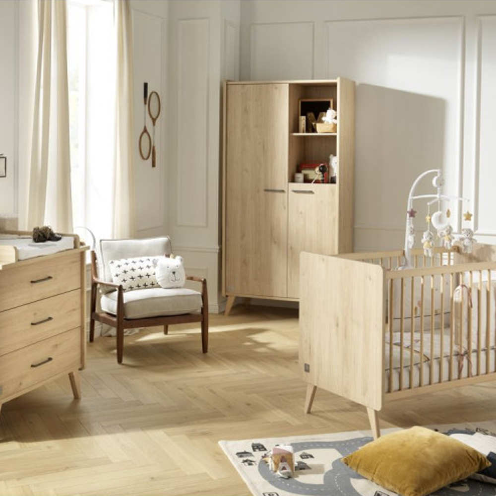 Chambre bébé complète Arty : lit 60x120, commode, armoire Sauthon