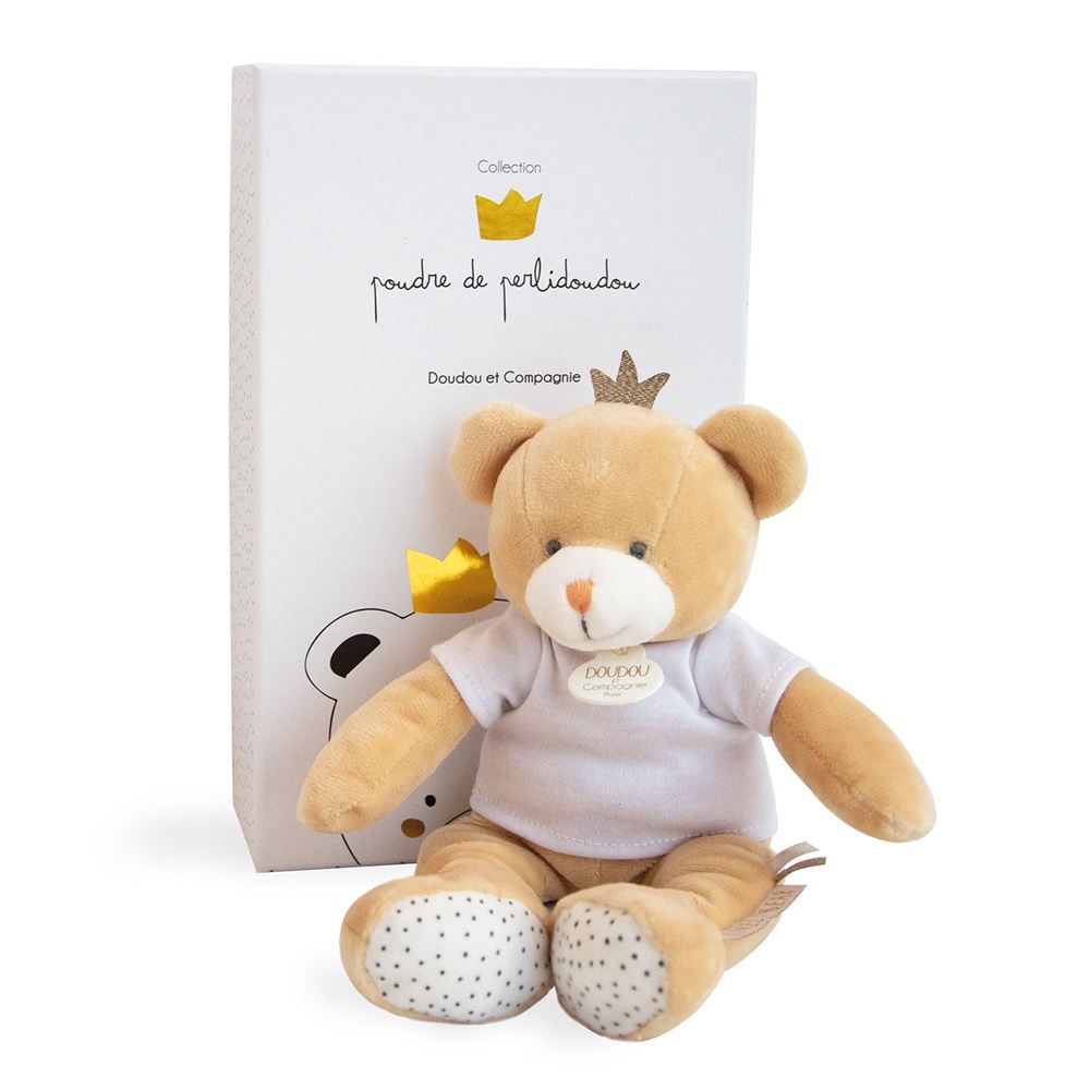 Doudou pantin Ours petit roi BEIGE Doudou & Compagnie