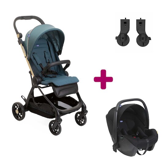 Chicco Pack poussette Duo One4ever Siège auto + adaptateurs green gem  