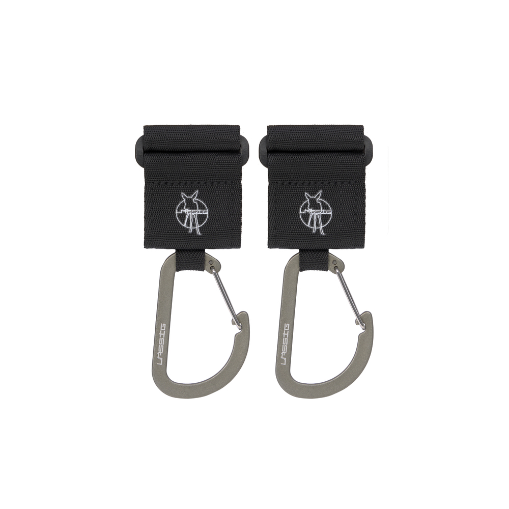 Lot de 2 attaches poussette avec mousqueton NOIR Lässig