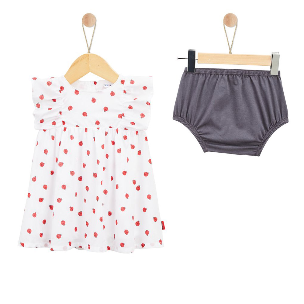 Robe + Bloomer Coccinelle BEIGE P’tit bisou