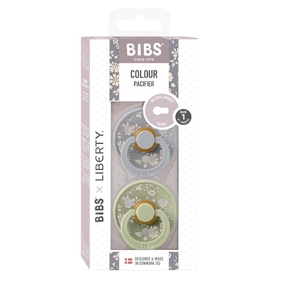 BIBS BIBS x Liberty Tétine Colour 2 Pack Cloud/Sage 0-6 mois