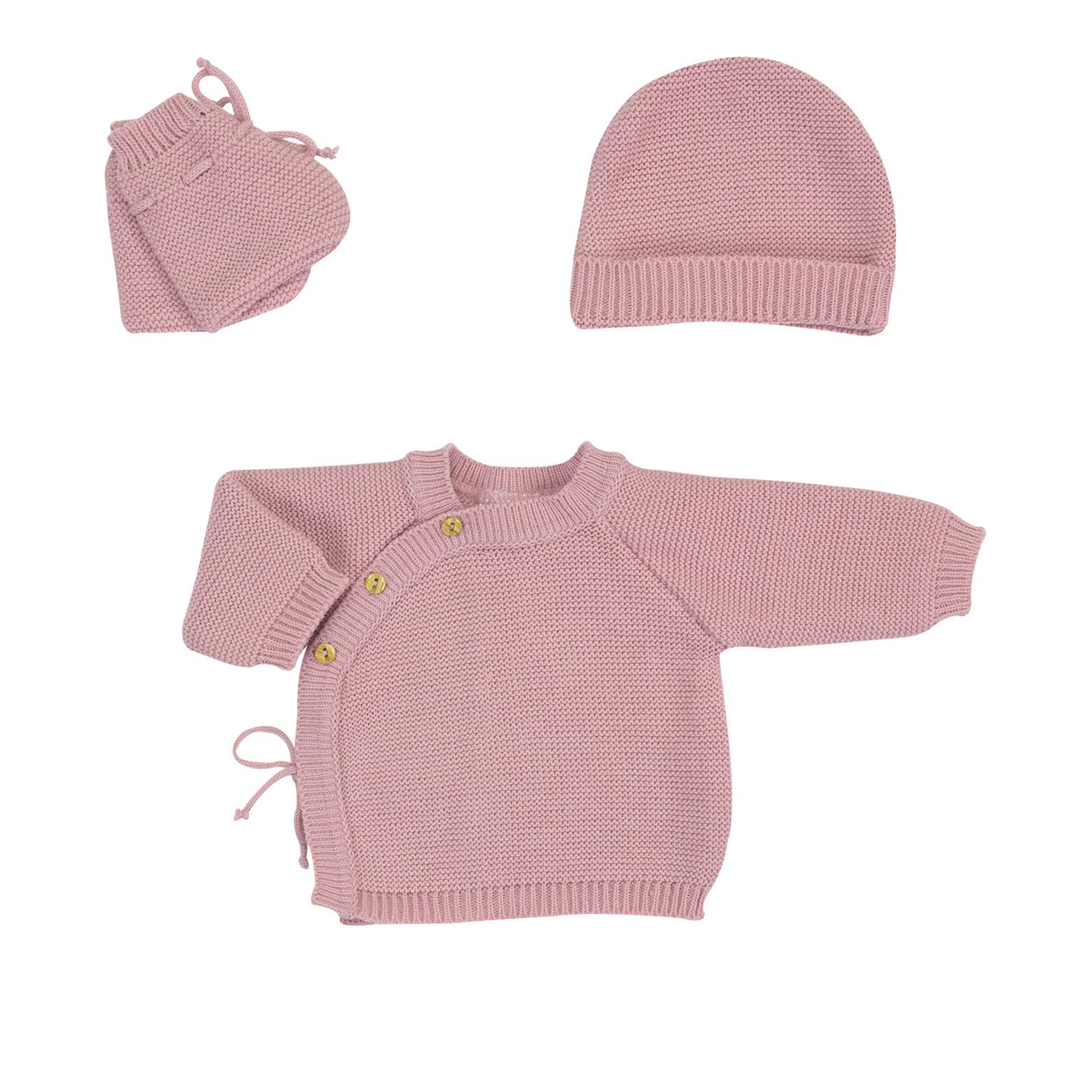 Lot brassière, chaussons et bonnet ROSE Trois Kilos Sept