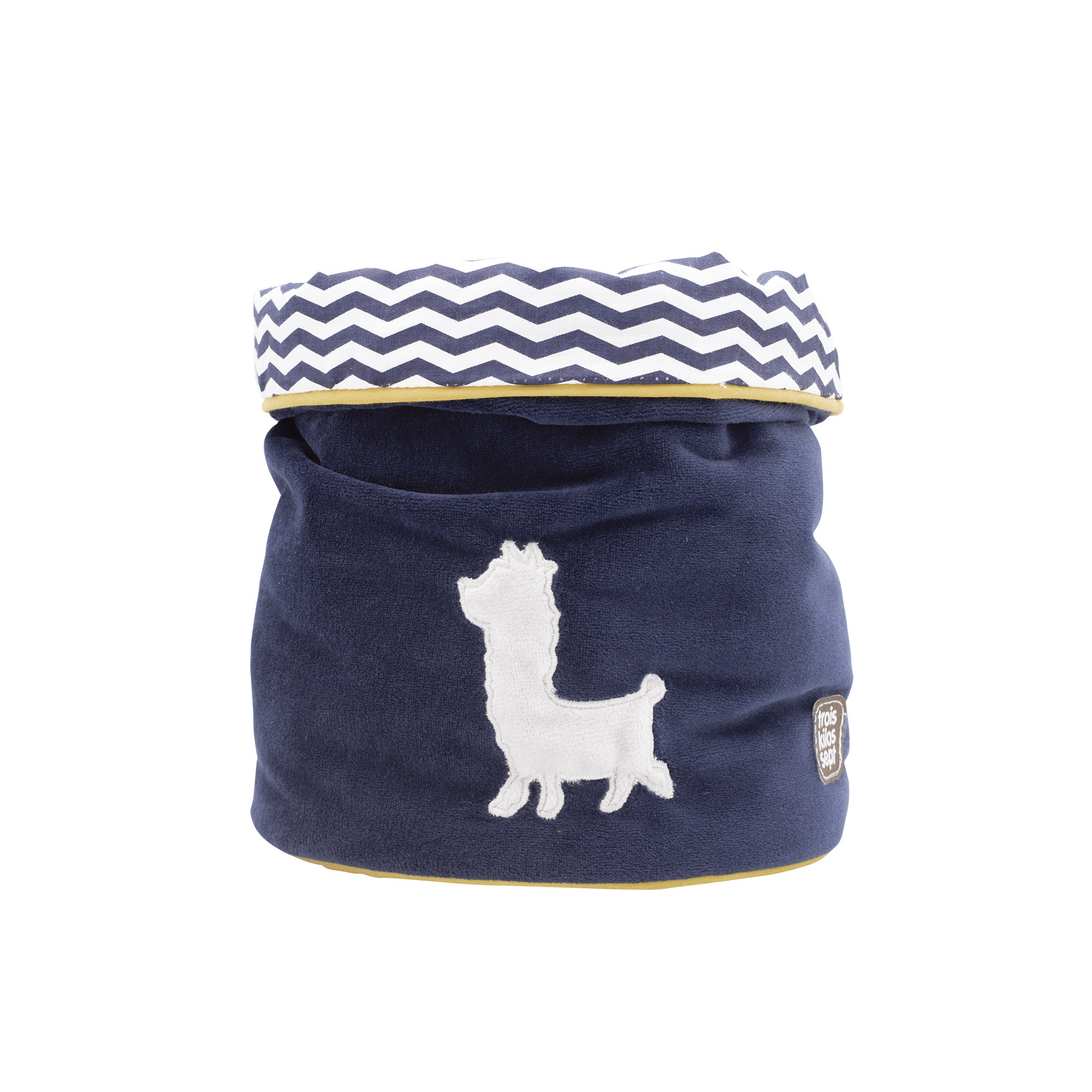 Trois Kilos Sept - Panier de toilette Lama M'Ours BLEU Trois Kilos Sept