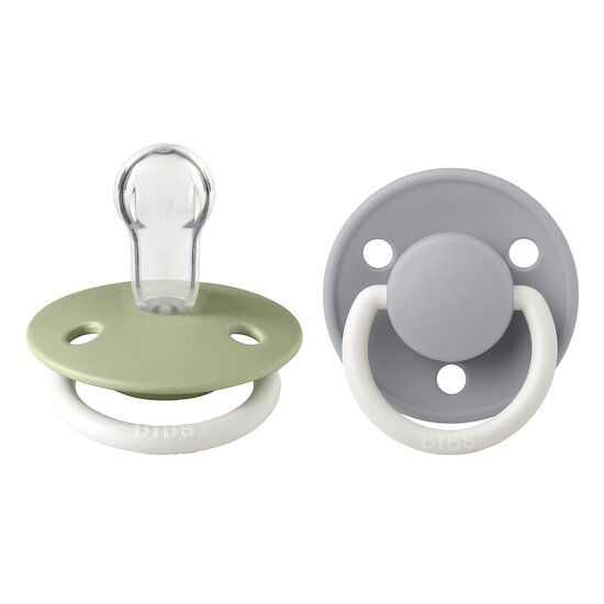 BIBS Tétines De Lux 2 Pack Silicone Sage Glow/Cloud Glow 