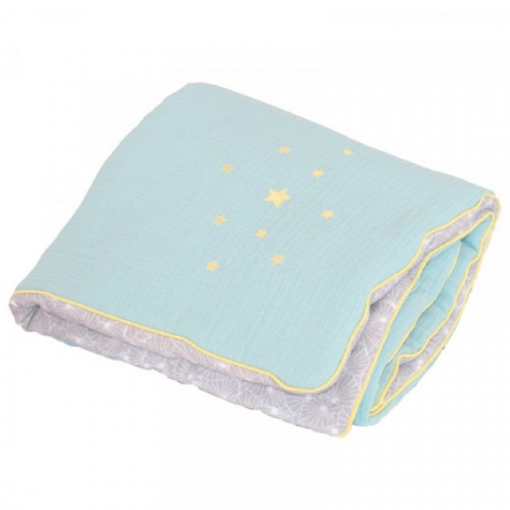 Couverture lange doublee Demi lune VERT Domiva