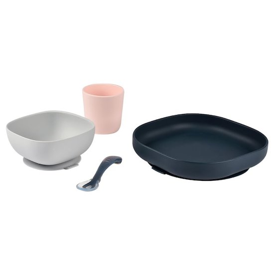 Béaba Coffret Repas Silicone 4 pièces Night Blue  Béaba Coffret Repas Silicone 4 pièces Night Blue