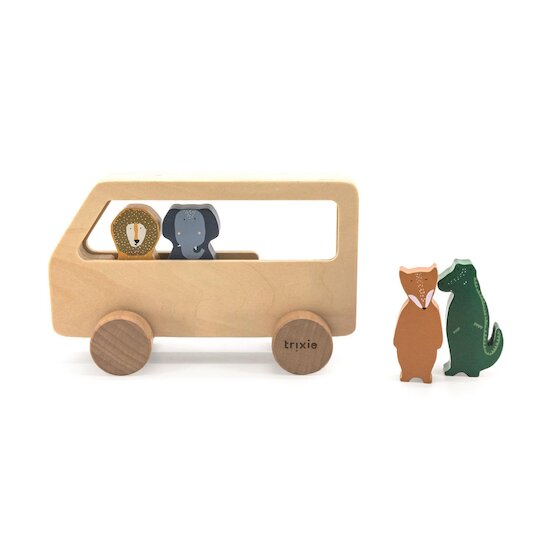Trixie Bus animaux en bois Multicolore  Trixie Bus animaux en bois Multicolore