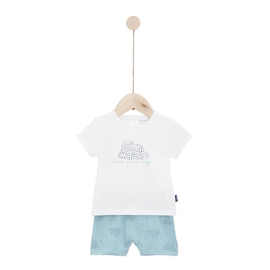 P’tit bisou Ensemble Short avec haut Mon petit nuage Nuage Bleu 3 mois