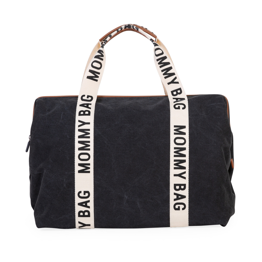 Childhome - Sac à langer Mommy bag signature toile NOIR Childhome