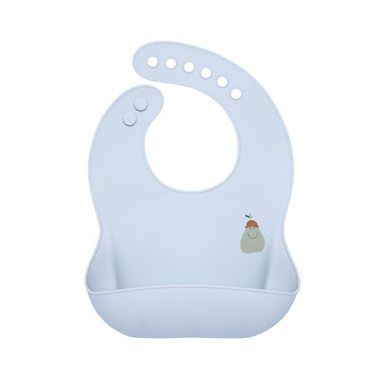 Lässig Bavoir en silicone av. poche Happy Fruits Poire Bleu 