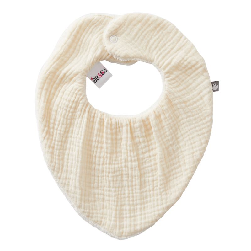 BB & Co - Bavoir bandana bambou / gaze BEIGE BB&Co