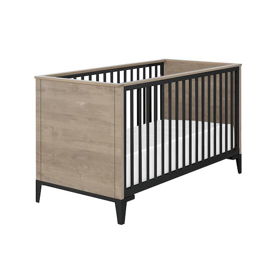 Lit bébé combiné évolutif 70x140 WOOD en Chêne Vintage