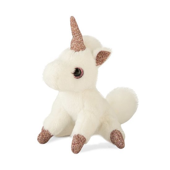 Histoire d'Ours Peluche Porte-clé licorne Blanc Et Rose Brillant 