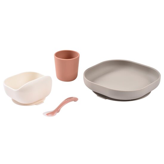 Béaba Coffret Repas Silicone 4 pièces Terracota 