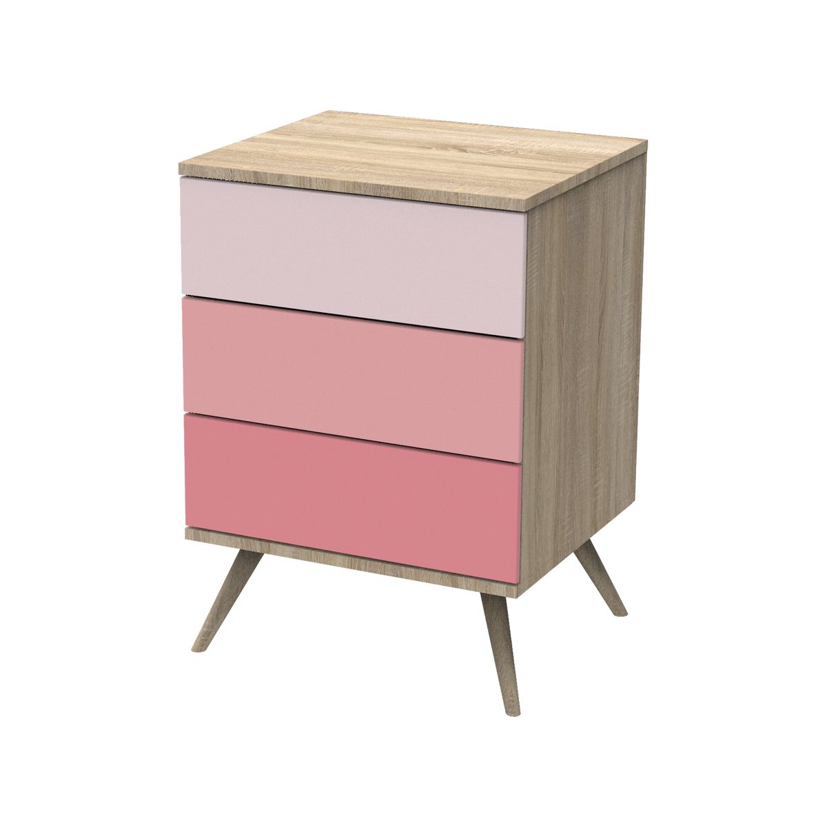 Petite commode 3 tiroirs seventies ROSE Sauthon