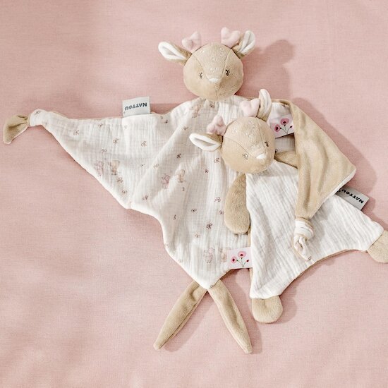 Nattou Mini Doudou Biche Fanfan Blanc  Nattou Mini Doudou Biche Fanfan Blanc