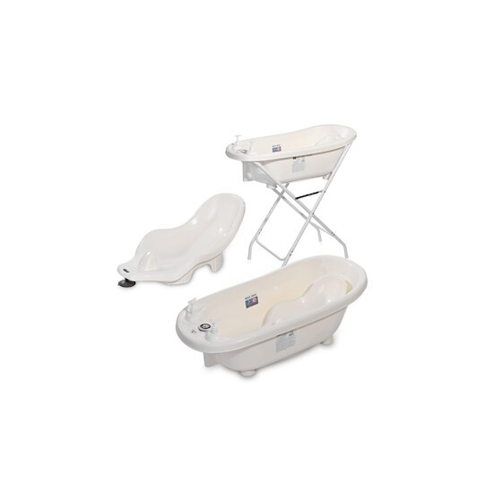 Lorelli Baignoire avec pied thermomètre + transat ventouse Blanc 