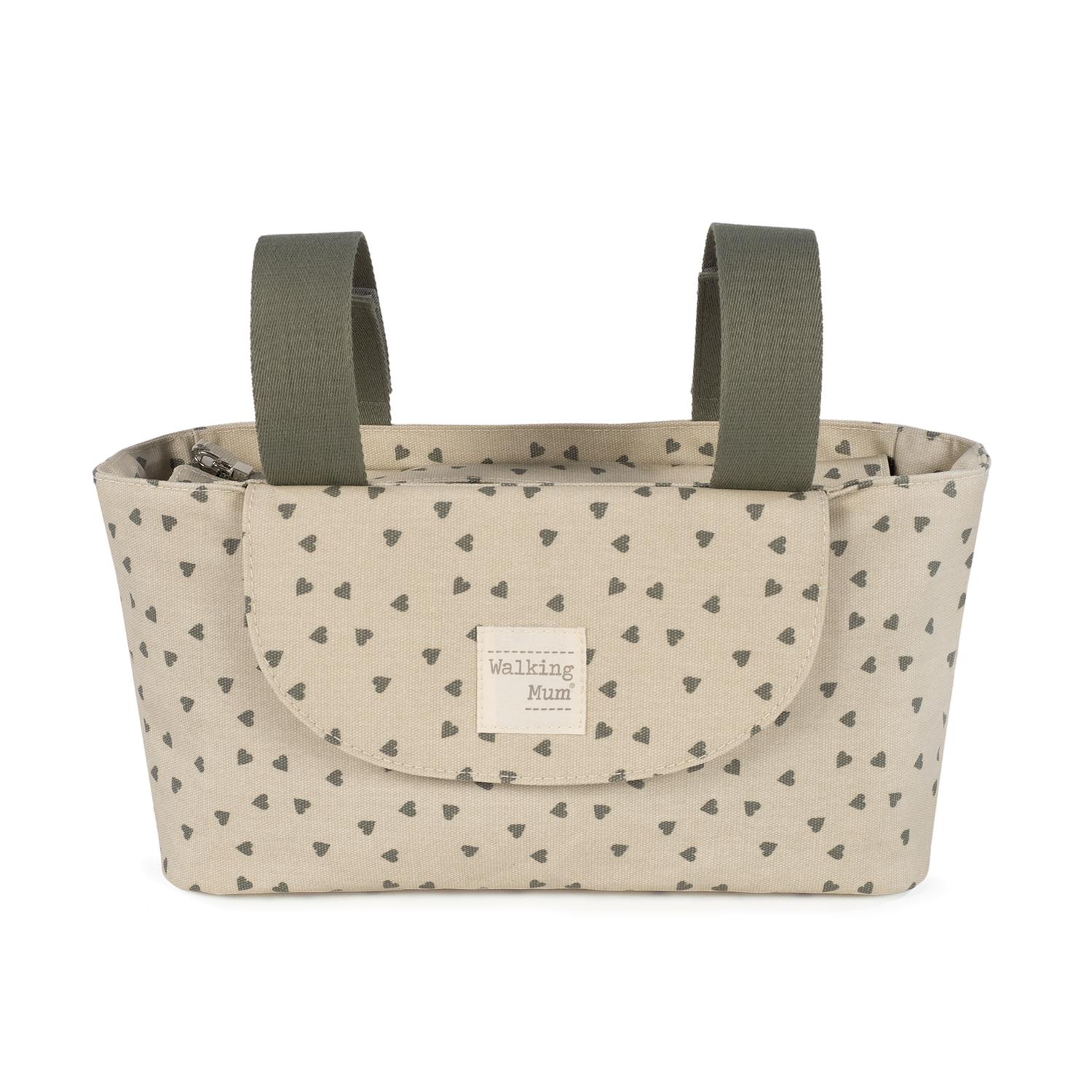 Walking Mum - Organisateur de poussette Coeurs Poppy VERT Walking Mum