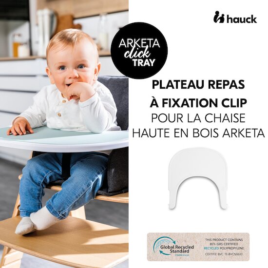Hauck Plateau à clic pour la chaise Arketa Click Tray White  Hauck Plateau à clic pour la chaise Arketa Click Tray White