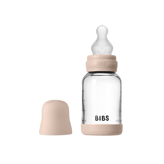 BIBS Biberon en verre Rond Silicone 1 Pack  Blush 