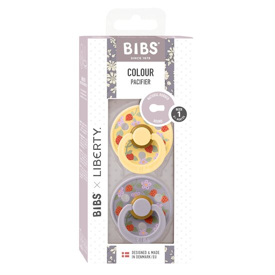 BIBS BIBS x Liberty 2 Pack tétines Colour Caoutchouc naturel Pale butter/Fossil Grey 