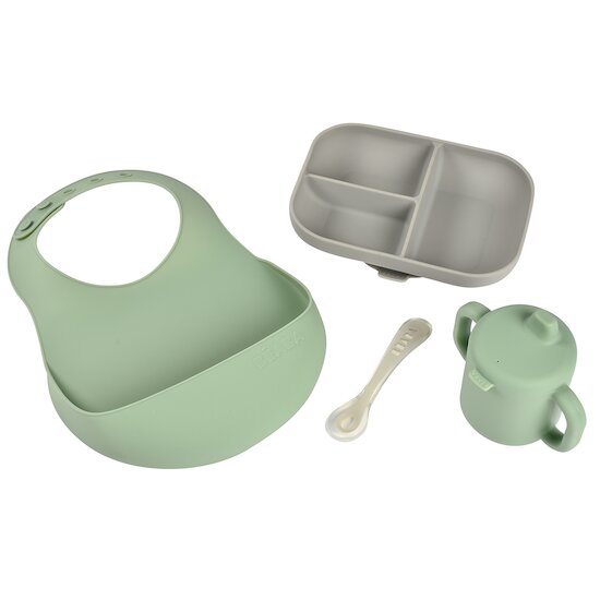 Béaba Coffret repas silicone les essentiels Vert sauge  