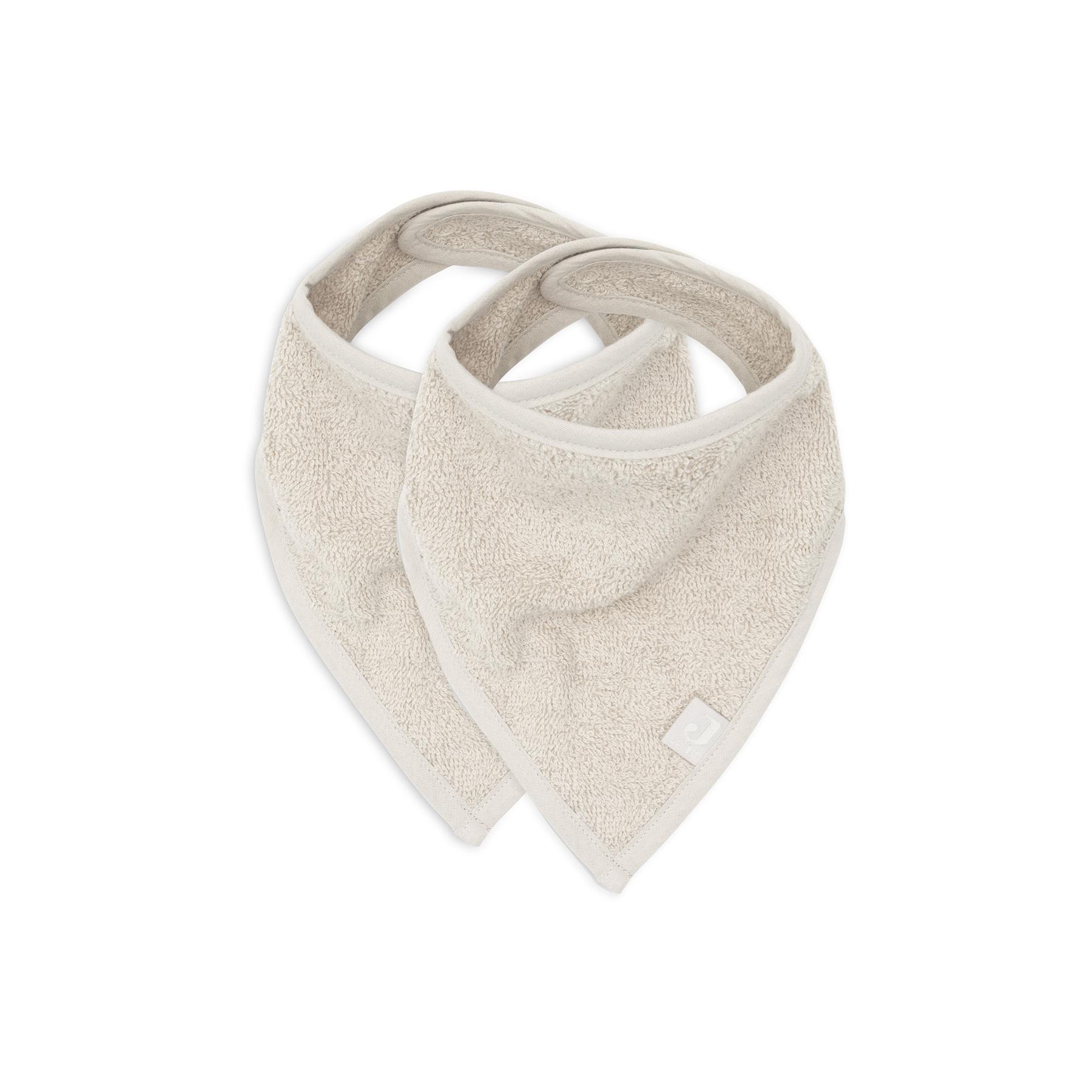 Jollein - Lot de 2 bavoirs bandana BEIGE Jollein