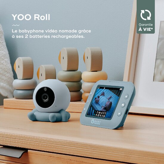 Babymoov Babyphone vidéo Yoo Roll Bleu  Babymoov Babyphone vidéo Yoo Roll Bleu