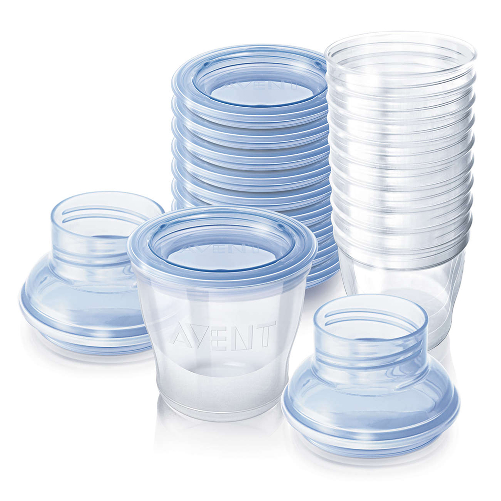 Lot de 10 pots de conservation pour lait maternel BLEU Philips Avent