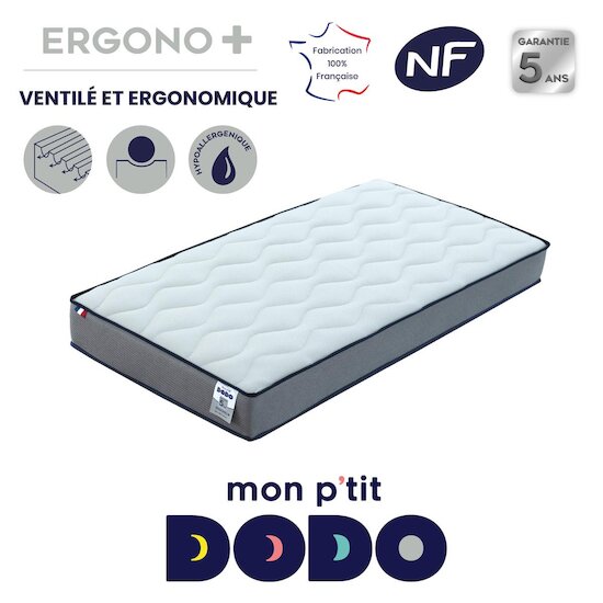 Mon P'tit Dodo Matelas Ergono Blanc/Anthracite  Mon P'tit Dodo Matelas Ergono Blanc/Anthracite