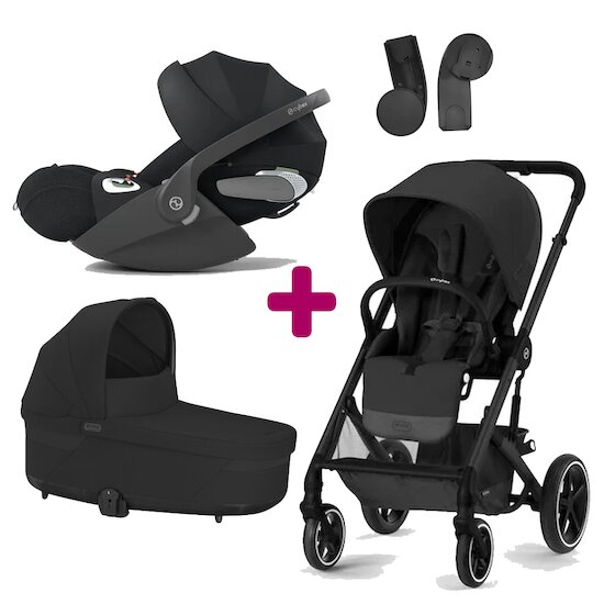 Cybex Pack poussette trio Balios S Lux Black moon + nacelle Cot S lux moon Black + coque Cloud T i-Size tissus plus Sepia Black  