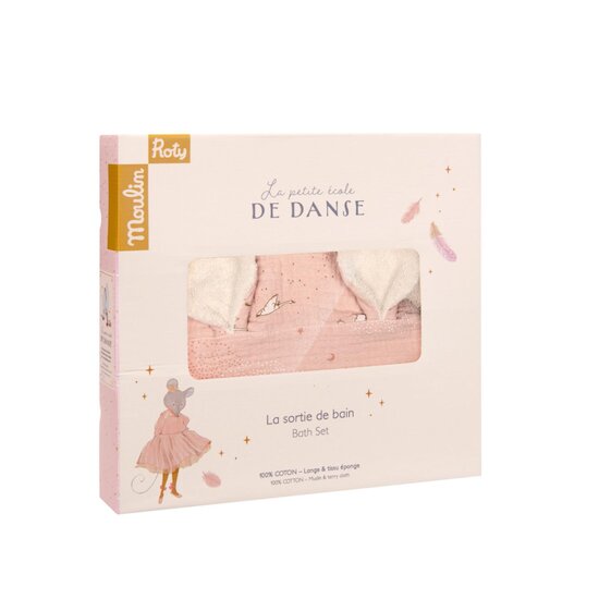 Moulin Roty Sortie de bain La petite école de danse Rose/crème 