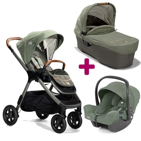 Poussette Bébé Combinée Trio Pack 3 en 1 Rose Chassis Haut a Absorption de  Chocs Pliable Siege Auto Réversible Roues Increvables