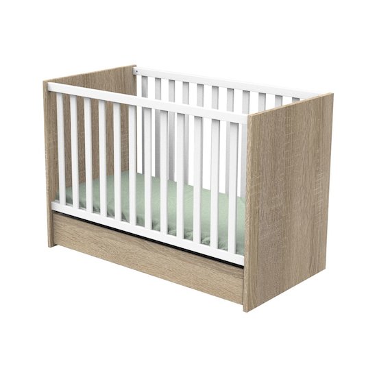 Sauthon Lit bébé Nova Chêne Doré - Blanc Lin 60x120 cm Sauthon Lit bébé Nova Chêne Doré - Blanc Lin 60x120 cm